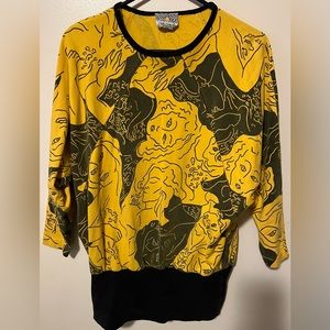 Vintage 80s-90s Crescendo portrait tunic